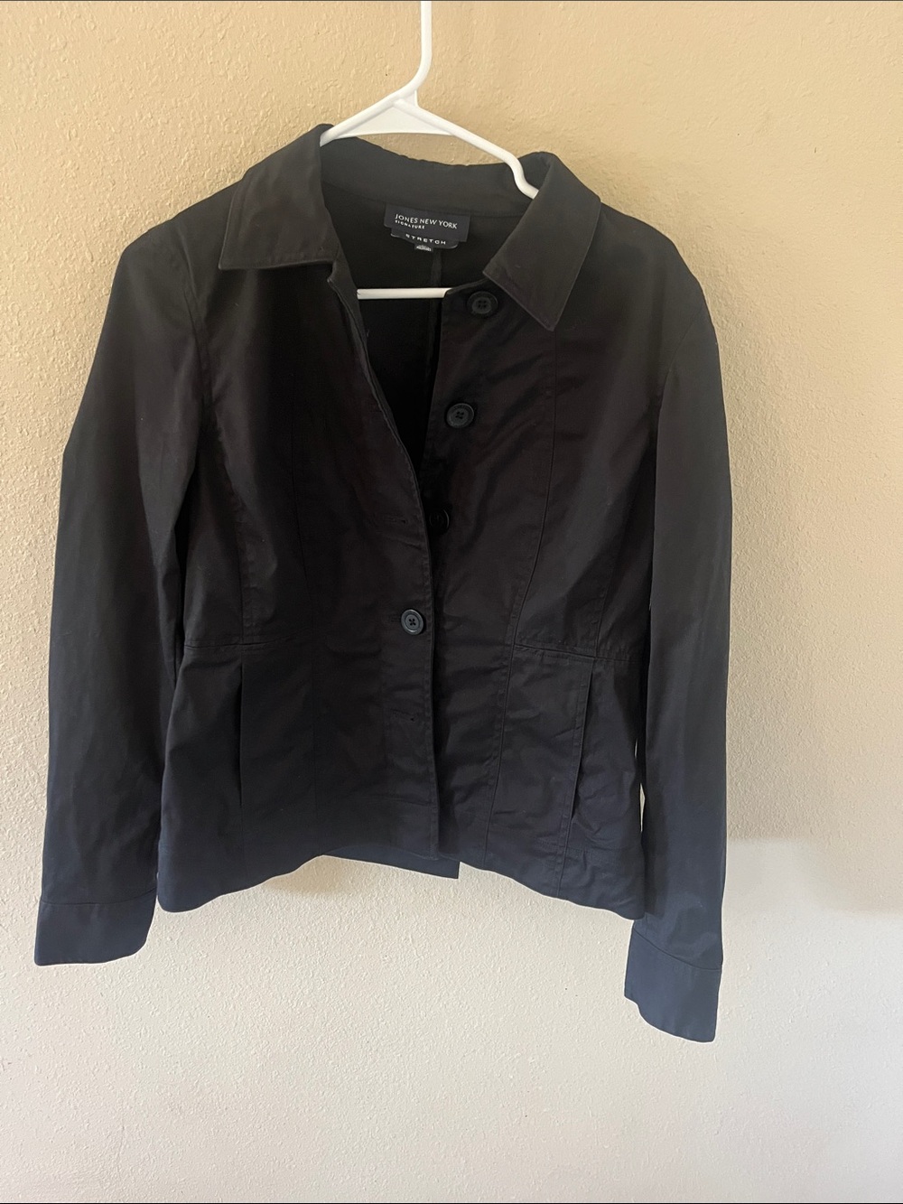 Jones New York Black Tailored Button-Front Jacket